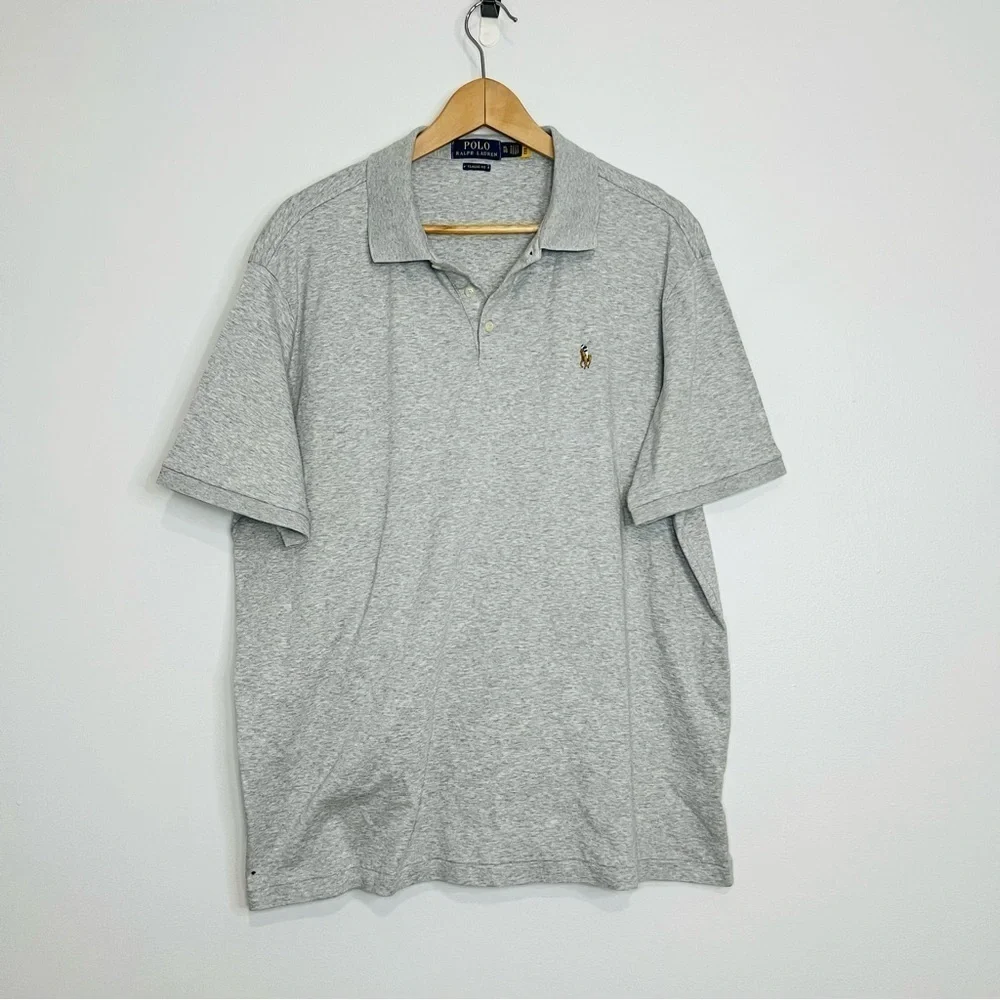Polo Ralph Lauren Classic Gray Solid Interlock Polo XL
